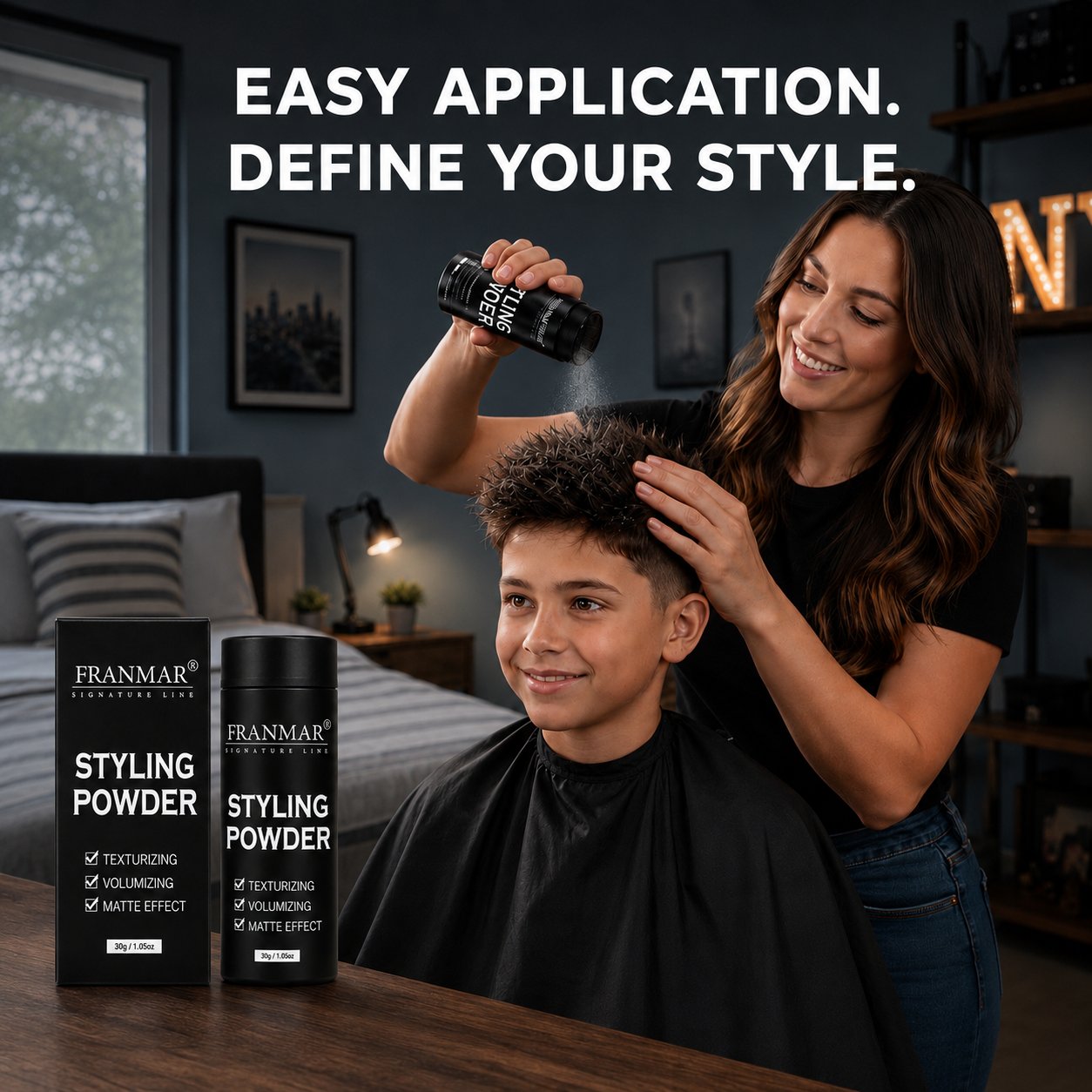 Styling Powder for texture and volume ,matte finish.