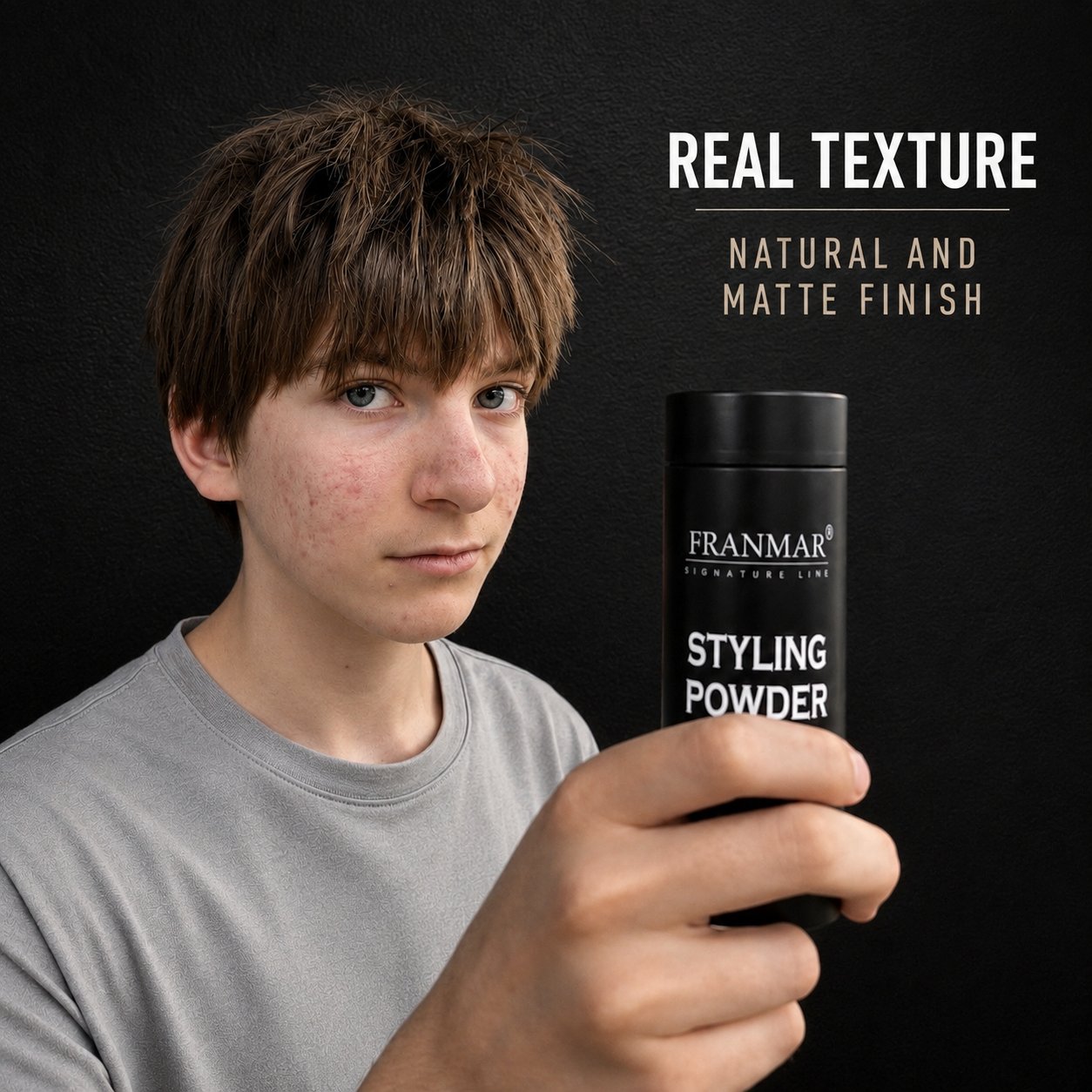 Styling Powder for texture and volume ,matte finish.