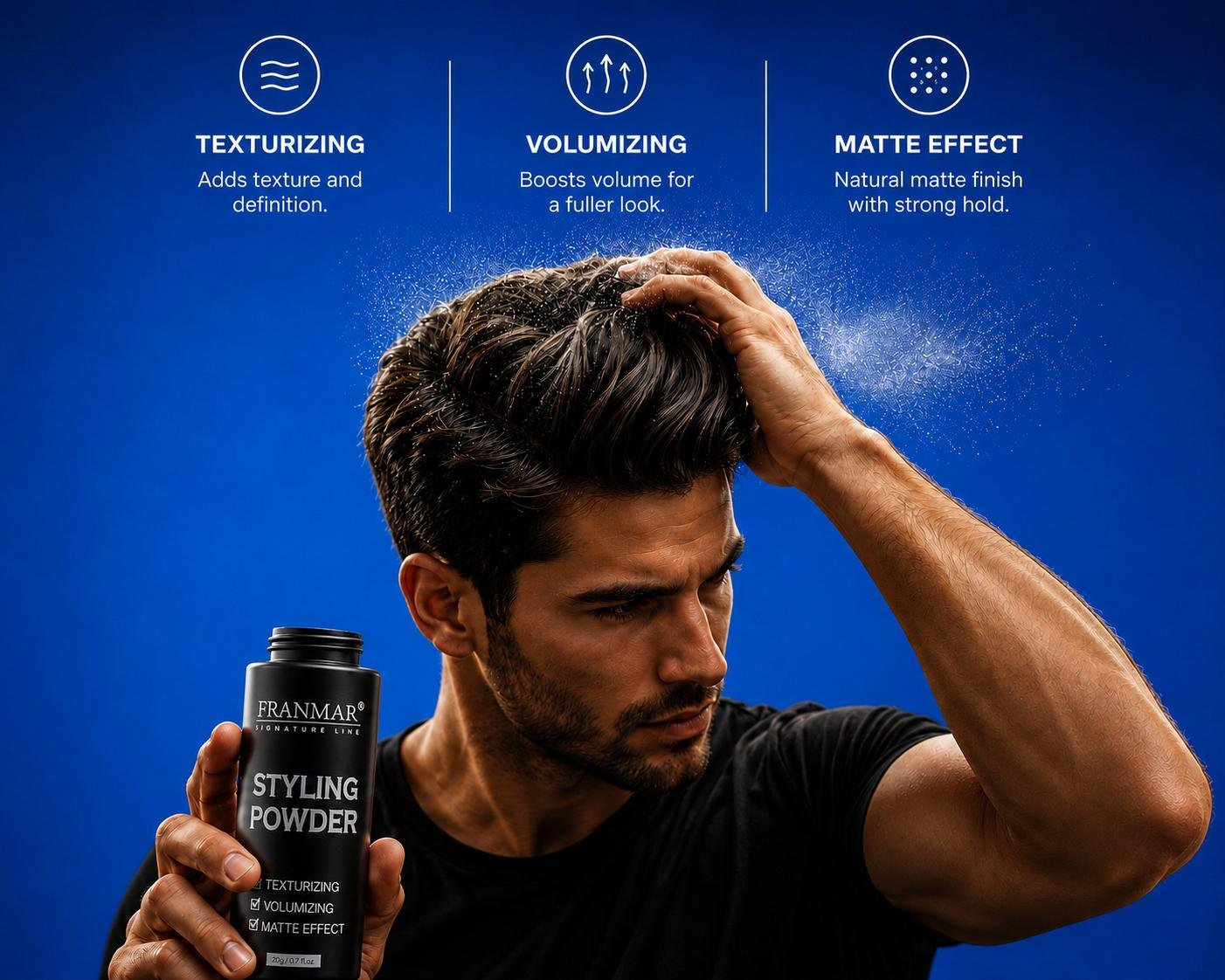 Styling Powder for texture and volume ,matte finish.